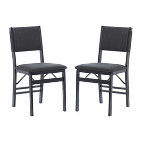 2 Linon Norway Black Rope Folding Chairs