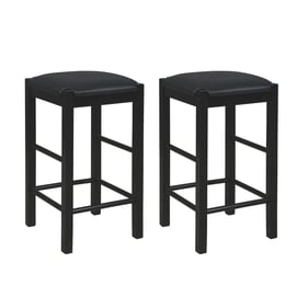 2 Linon Lancer Black Backless Counter Height Stools