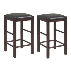 2 Linon Lancer Espresso Brown Backless Counter Height Stools