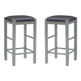 2 Linon Lancer Grey Backless Counter Height Stools