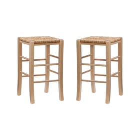 2 Linon Gianna Natural Backless Counter Height Stools