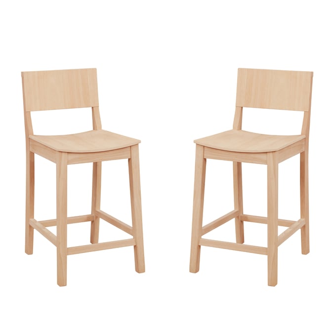 2 Linon Devin Brown Counter Height Stools LN-CS279UNF02KD