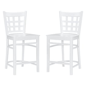 2 Linon Lola White Counter Height Stools