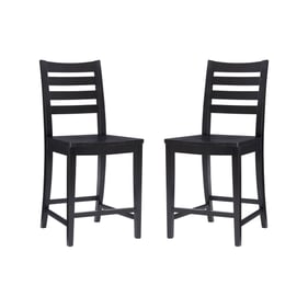 2 Linon Flynn Black Counter Height Stools