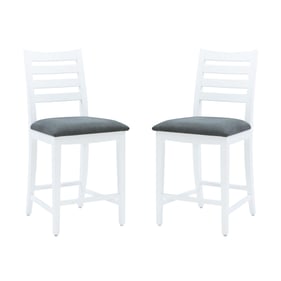 2 Linon Flynn White Grey Counter Height Stools