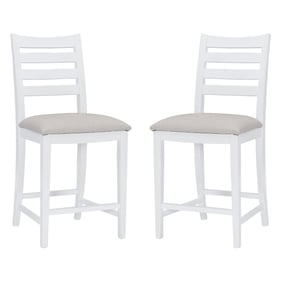 2 Linon Flynn White Light Grey Counter Height Stools