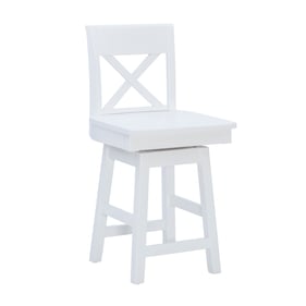 Linon Lydia White Swivel Counter Height Stool