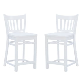 2 Linon Luca White Counter Height Stools