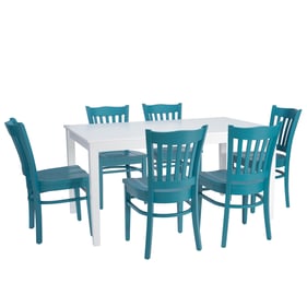 Linon Colette Teal 7pc Dining Room Set