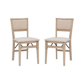 2 Linon Keira Greywash Pad Folding Chairs