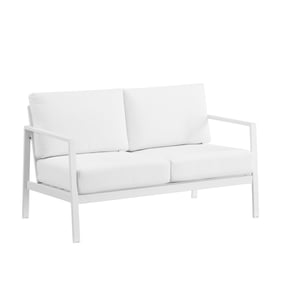 Linon Holland White Aluminum Loveseat