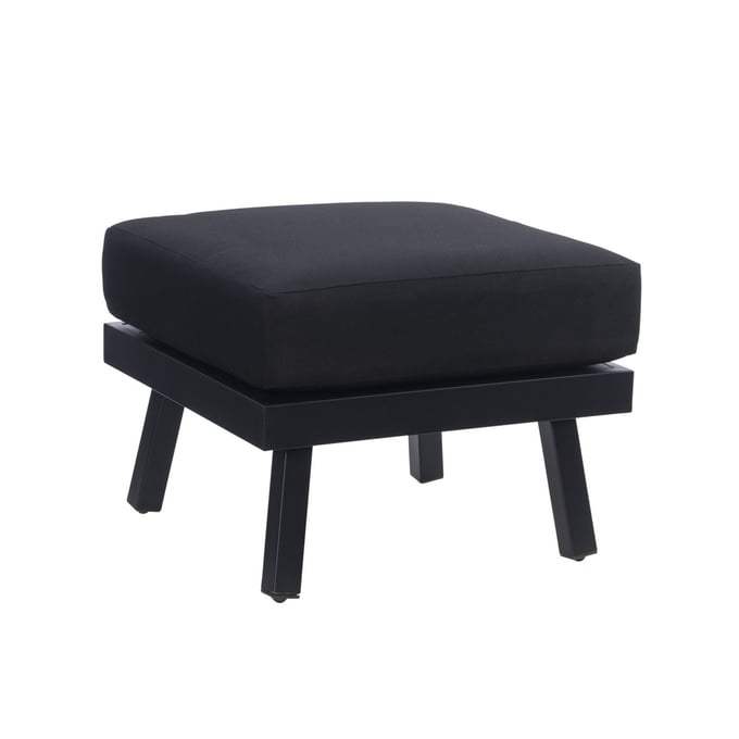 Linon Holland Black Outdoor Ottoman LN-HL023BLK01U