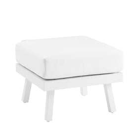 Linon Holland White Aluminum Ottoman