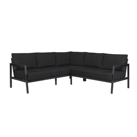 Linon Holland Black Outdoor 3pc Sectional