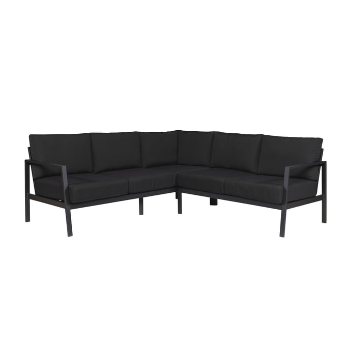 Linon Holland Black Outdoor 3pc Sectional LN-HL026BLK01U