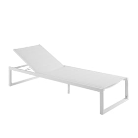 Linon Holland White Aluminum Outdoor Chaise Lounge