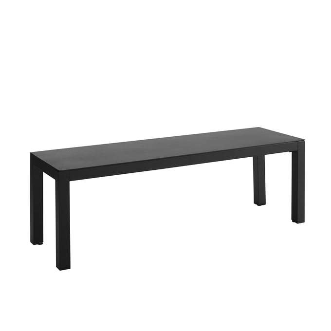 Linon Holland Black Aluminum Outdoor Bench LN-HL209BLK01U