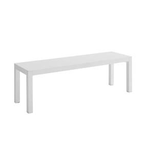 Linon Holland White Aluminum Outdoor Bench