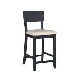 Linon Jorissen Black Wash Beige Counter Height Stool