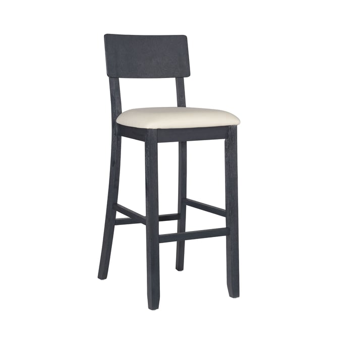 Linon Jorissen Black Wash Beige Barstool LN-JN102BWSH01U