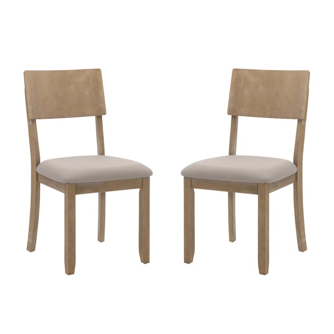 2 Linon Jorissen Grey Wash Dining Chairs LN-JN202GWSH02U