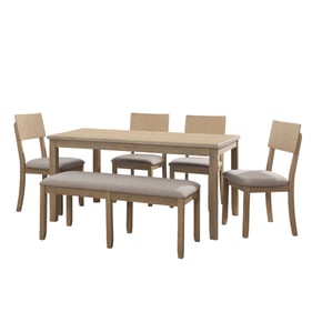 Linon Jorissen Grey Wash 6pc Dining Room Set