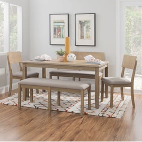 Linon Jorissen Grey Wash 5pc Dining Room Set With Bench