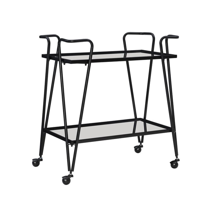 Linon Mid Century Black Bar Cart LN-KI108BLKKD01