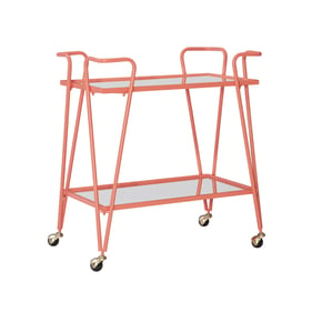 Linon Mid Century Coral Bar Cart