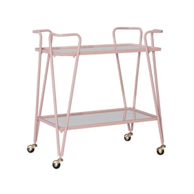 Linon Mid Century Pink Bar Cart