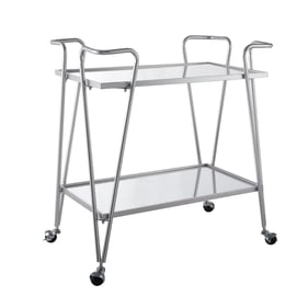 Linon Mid Century Chrome Bar Cart