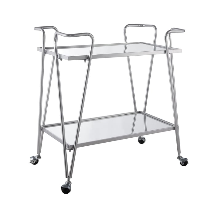 Linon Mid Century Chrome Bar Cart LN-KI108SILKD01