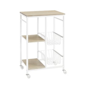 Linon Alicia White Small Kitchen Cart