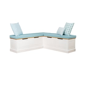 Linon Tobin White Seafoam Nook with Cushion