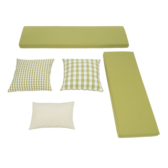 Linon Tobin Green 5pc Nook Cushion Set LN-NKC02APLE05ASU