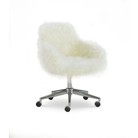 Linon Fiona Chrome Off White Office Chair