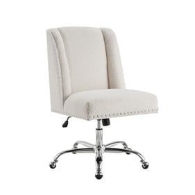 Linon Draper White Office Chair