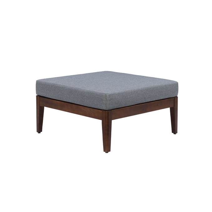 Linon Summerlyn Walnut Grey Outdoor Ottoman LN-OD293WAL01U