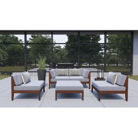 Linon Summerlyn Walnut Grey 5pc Outdoor Seating Set