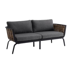 Linon Burton Grey Black Natural Loveseat