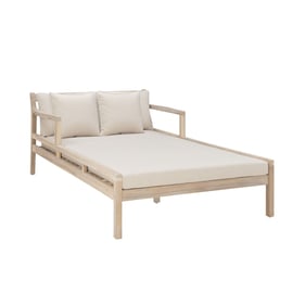 Linon Teagon Natural Beige Outdoor Double Chaise Lounger