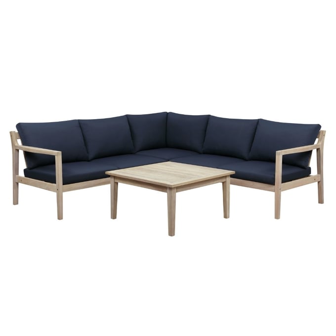 Linon Teagon Blue 4pc Sectional LN-OD47BLU01U