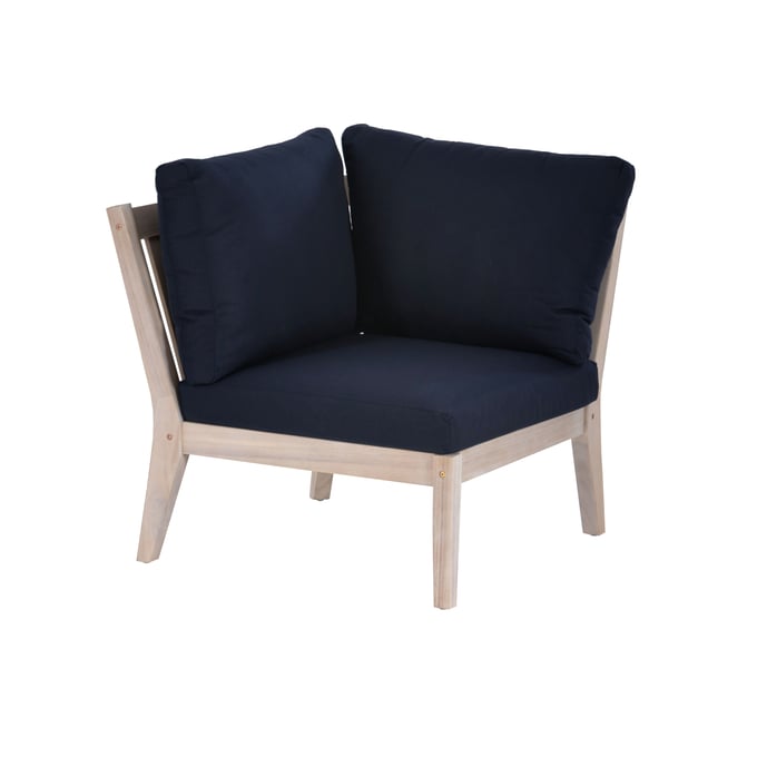 Linon Teagon Blue Natural Corner Chair LN-OD49BLU01U