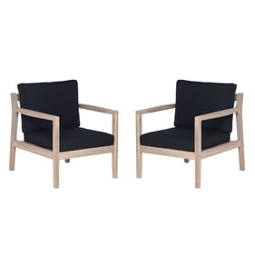 2 Linon Teagon Blue Natural Side Chairs