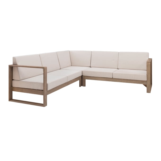 Linon Silas Natural Beige 3pc Sectional LN-OD56NATABCU