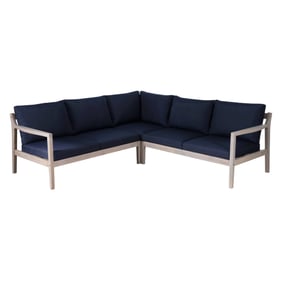 Linon Teagon Blue Natural Sectional