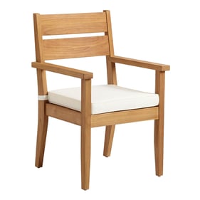 Linon Carenen Natural Antique White Outdoor Arm Chair