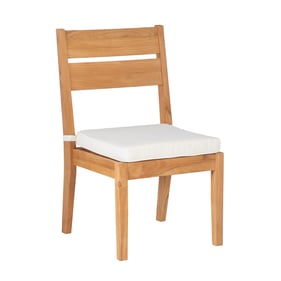 2 Linon Carenen Natural Antique White Outdoor Dining Chairs