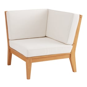 Linon Fontana Natural Antique White Outdoor Corner Chair