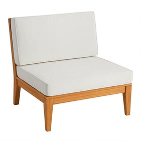 Linon Fontana Natural Antique White Outdoor Armless Chair